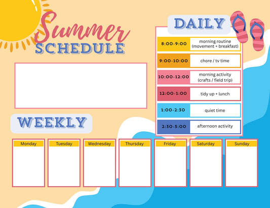 Canva Template - Summer Schedule